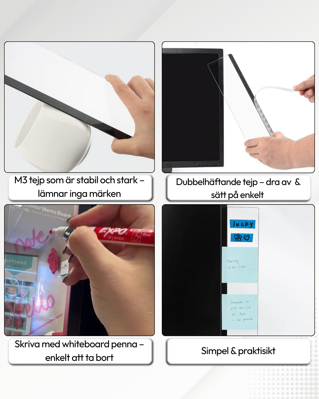 Monitor memo board – Smartare organisering till skrivbordet